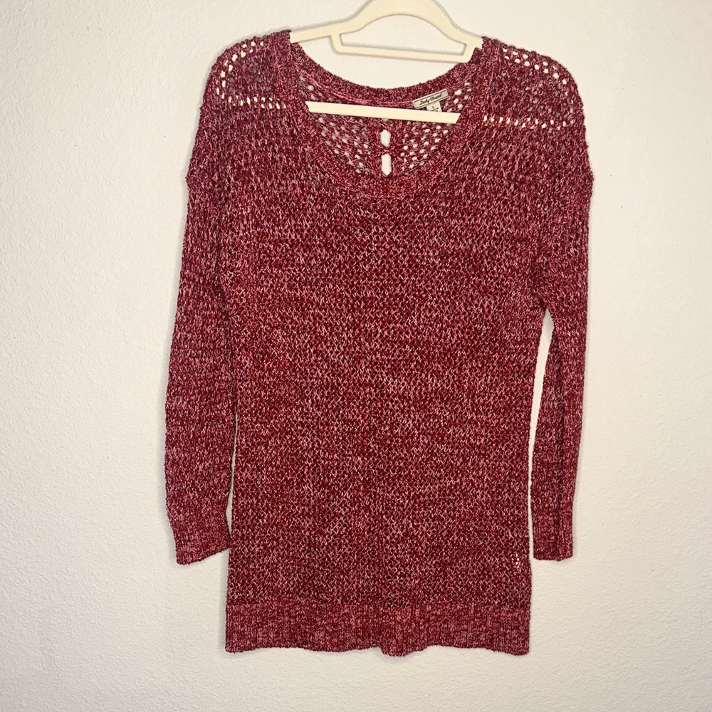 Lucky Brand Women's Burgundy‎ Scoop Neck Sweater